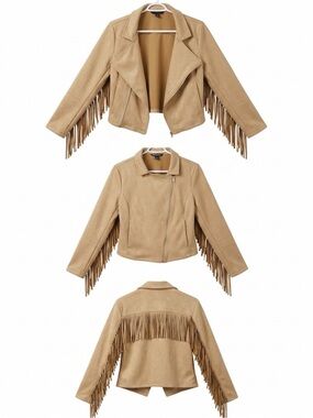 Trendy Tan  Suede Fringe Cropped